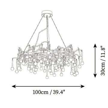 Teardrop Branch Chandelier — Dimension drawings 2