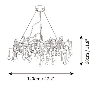 Teardrop Branch Chandelier — Dimension drawings 3