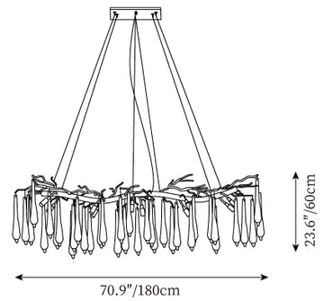 Aqua Makrama Kronleuchter — Maßzeichnungen 1
