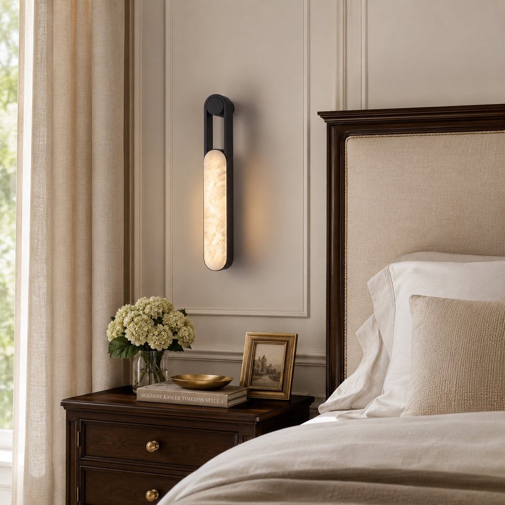 Tether Long Alabaster Wall Sconce – detail 2