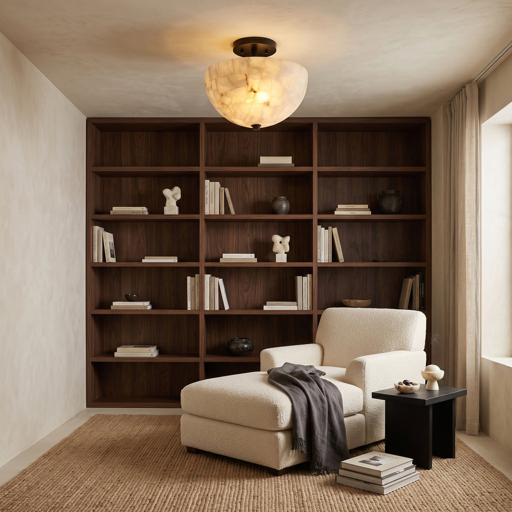 Thaddeus Alabaster Semi-Flush Mount – detail 2