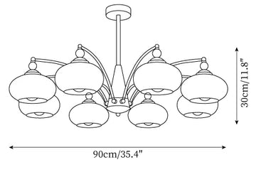 Lustre Tillary en Bois — Plans de dimensions 3