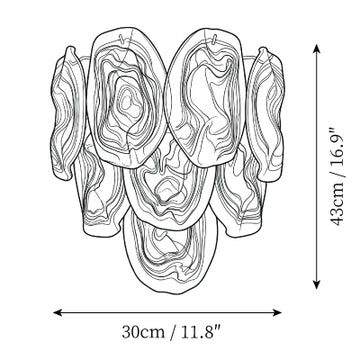 Applique murale Torcello Glass — Dimension drawings 1