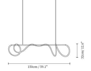 Serpentine Glow Lampadario Gold — Dimension drawings 5