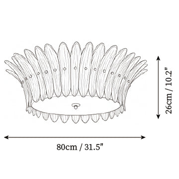 Treviso Rose Glass Flush Mount Ceiling Light — Dimension drawings 3
