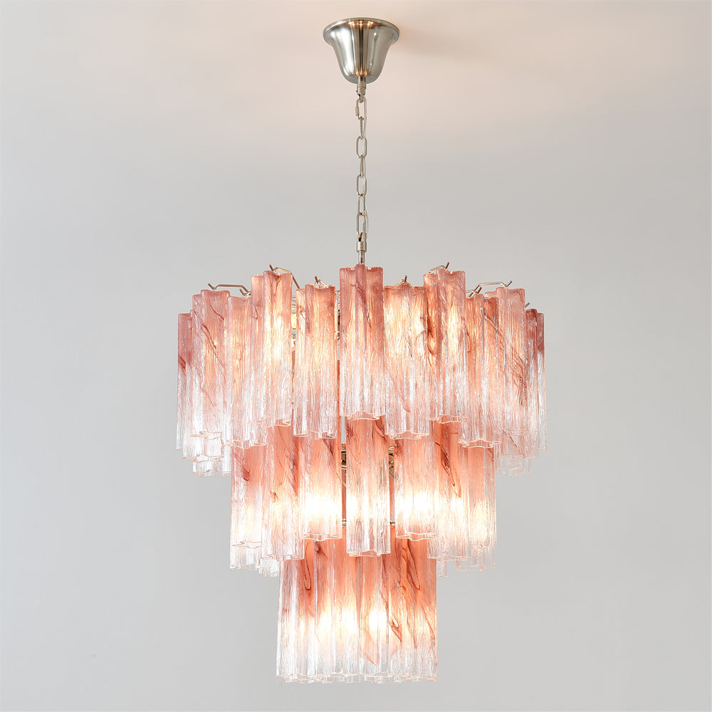 Pink Murano Tube Chandelier – detail 2