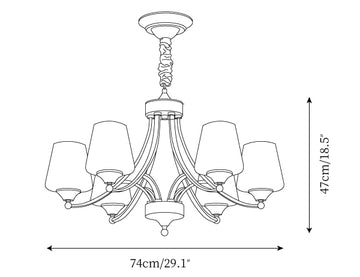 Tuileries Chandelier — Dimension drawings 2