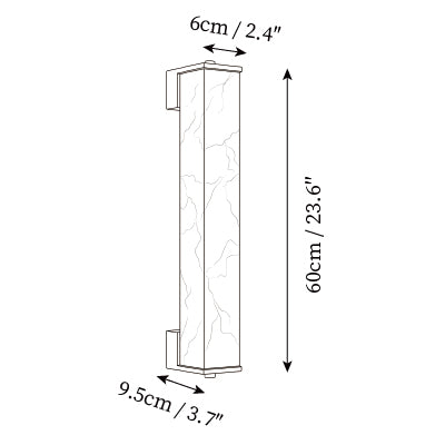 L 2.4″ x W 3.7″ x H 23.6″