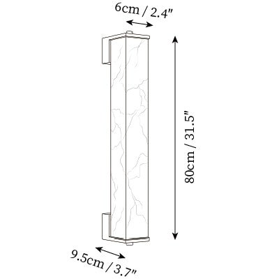 L 2.4″ x W 3.7″ x H 31.5″