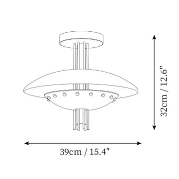 Vanderbilt Albast Inbouwplafondlamp — Maattekeningen 1
