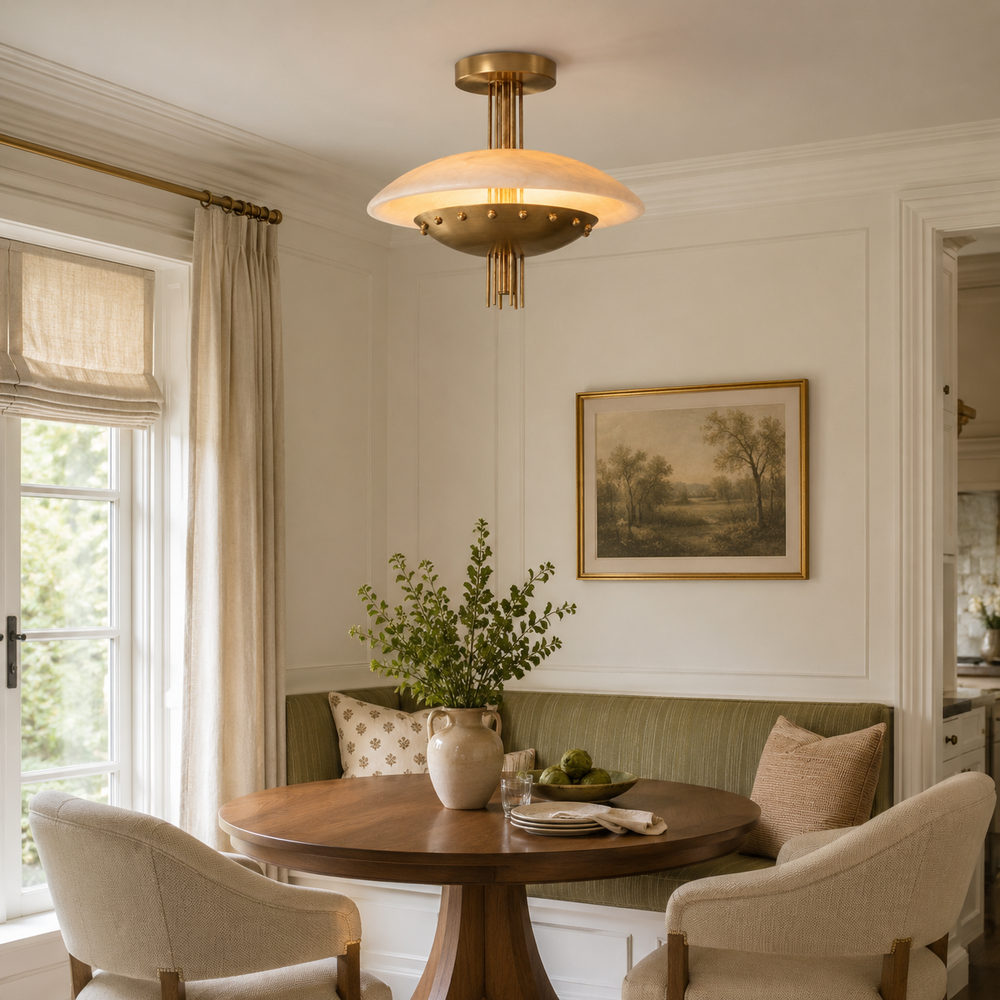 Vanderbilt Alabaster Flush Mount Ceiling Light – detail 2