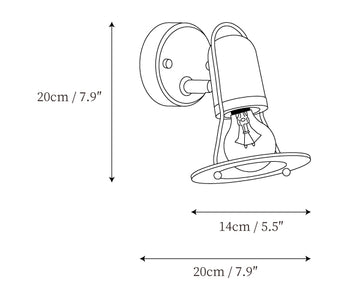 Vaughan wandlamp — Dimensioentekeningen 1