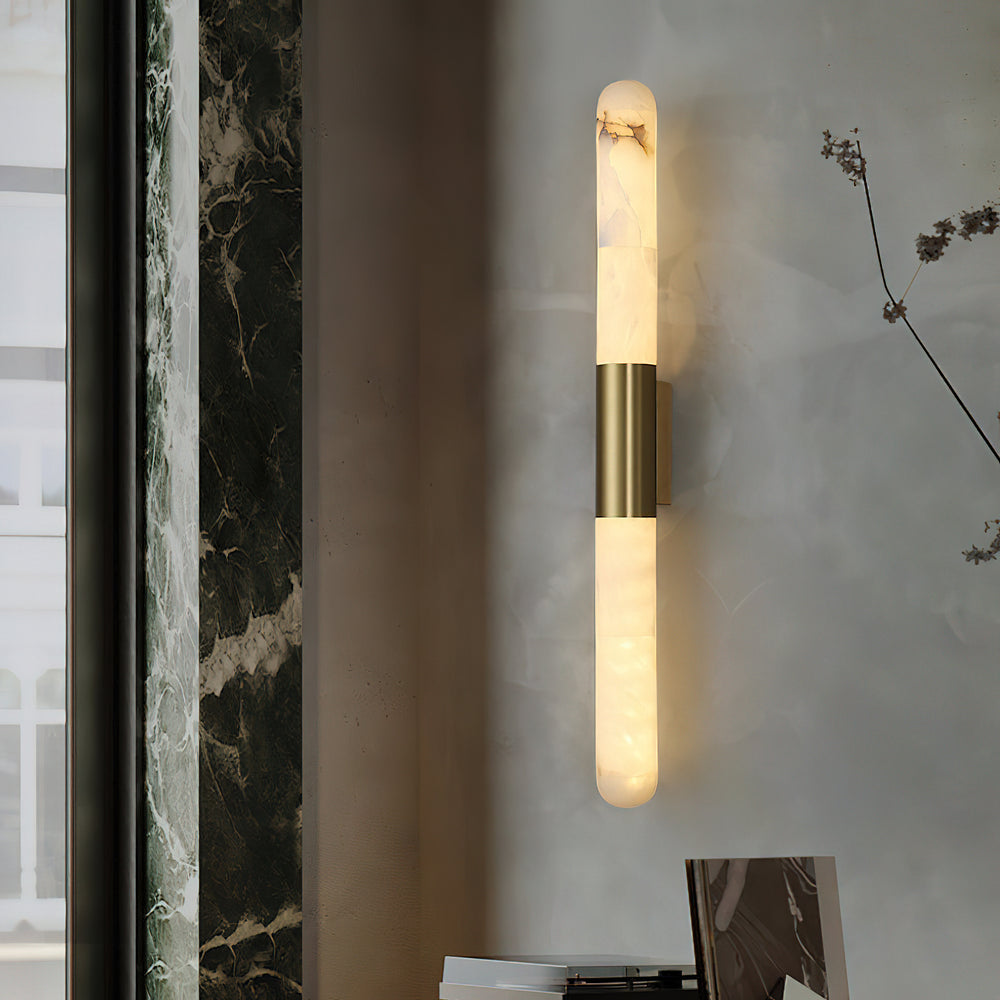 Velin Alabaster Tube Wall Sconce – detail 2