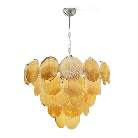 Vintage Yellow Round Murano Chandelier – detail 11