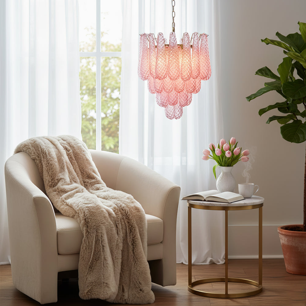 Viola Pink Drop Chandelier – detail 2