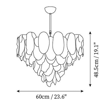 Lampadario Vivara in Vetro — Disegni dimensionali 1