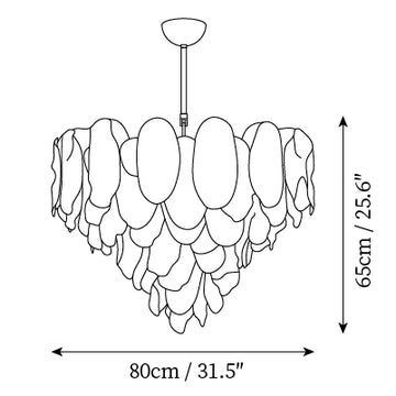 Lampadario Vivara in Vetro — Disegni dimensionali 2