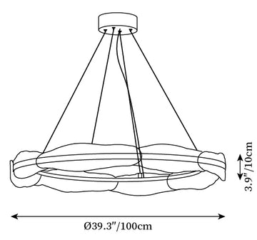 Lustre Monceau en Verre — Plans de dimensions 1