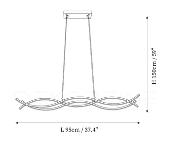 Wave Island Chandelier — Dimension drawings 1