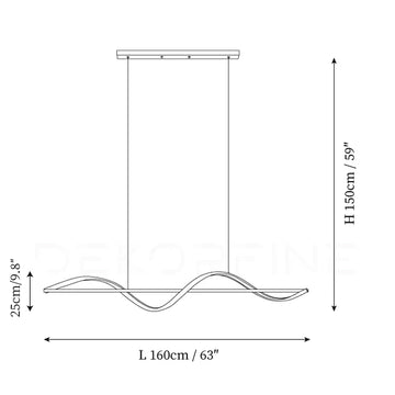 Whisper Linear Island Chandelier — Plans de dimensions 1