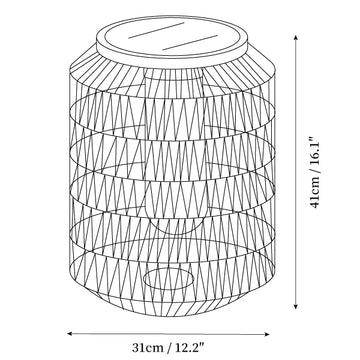 Lampada Lanterna da Esterno in Rattan Intrecciato — Disegni dimensionali 2