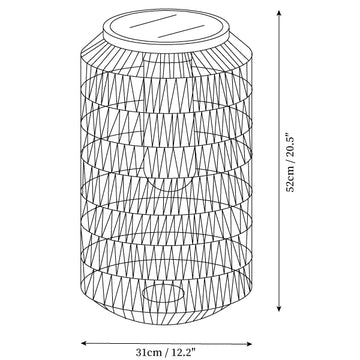 Lampada Lanterna da Esterno in Rattan Intrecciato — Disegni dimensionali 3