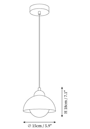 Carsa Travertine Pendant Lamp — Dimension drawings 2