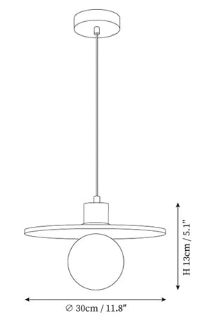 Carsa Travertine Pendant Lamp — Dimension drawings 1