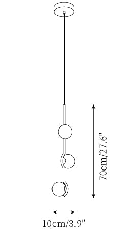 3 heads ∅ 3.9″ x H 27.6″