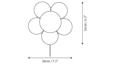 Bloom Flower Plug In Wall Lamp — Dimension drawings 1