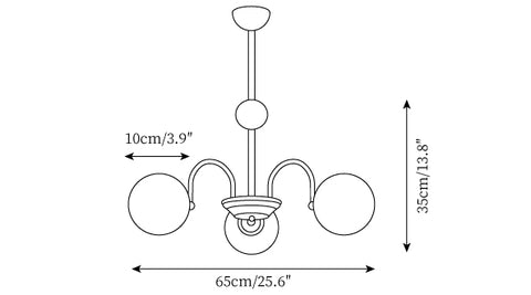 3 bras ∅ 25,6″ x H 13,8″ / Dia 65cm x H 35cm