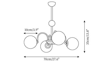 BotimI Globe Chandelier — Dimension drawings 2