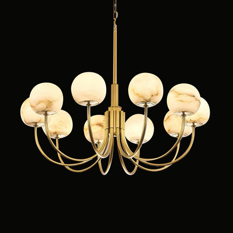 Brass Alabaster Round Chandelier – detail 19