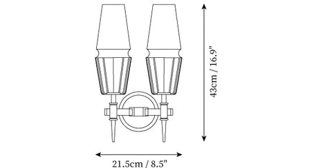 ∅ 8.5″ x H 16.9″ / Dia 21.5cm x H 43cm