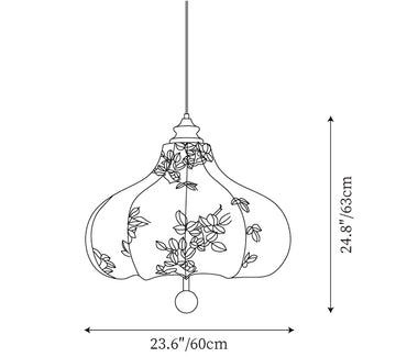 Chestnut Stof Hanglamp — Dimensioentekeningen 1