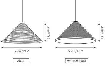 Cone Washi Pendant Light — Dimension drawings 1