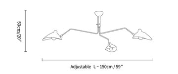 Multi Arm Spider Ceiling Light A — Dimension drawings 1