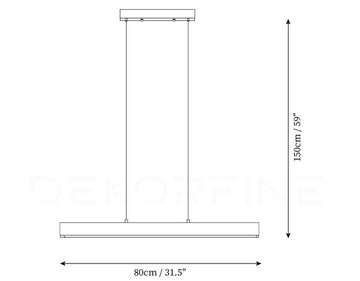 Edge Linear Island Chandelier — Dimension drawings 1