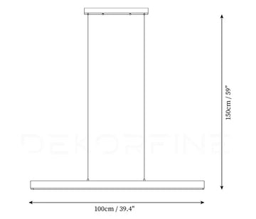 Edge Linear Island Chandelier — Dimension drawings 2