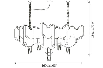 Fringe Chandelier — Dimension drawings 2