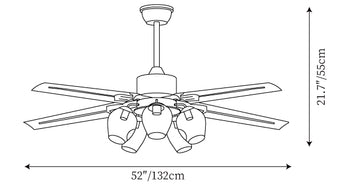 Glass Ball Ceiling Fan Light — Dimension drawings 2