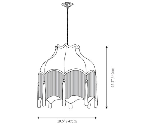 Dia 47cm x H 40cm / ∅ 18,5″ x H 15,7″