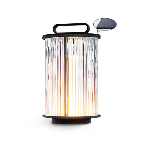 Line Glass Lantern Solar Table Lamp – detail 13
