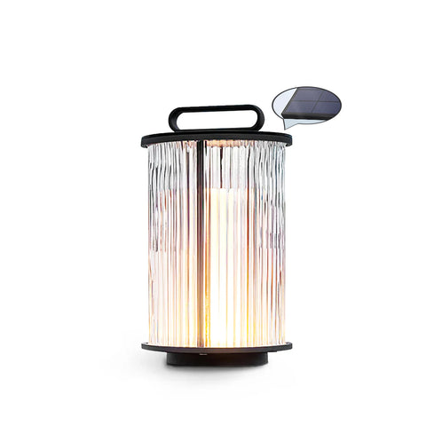 Line Glass Lantern Solar Table Lamp – detail 12