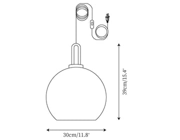 Pendulum Glazen Draailampen — Dimensioentekeningen 2