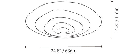Dia 63cm x H 11cm / ∅ 24.8″ x H 4.3″