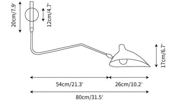 Multi Arm Spider Wall Lamp — Dimension drawings 2