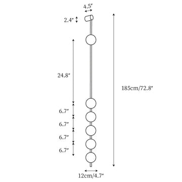 Vertical Balls Wall Lamp — Dimension drawings 4