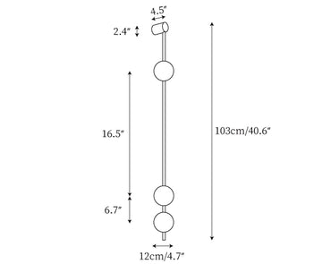 Vertical Balls Wall Lamp — Dimension drawings 1