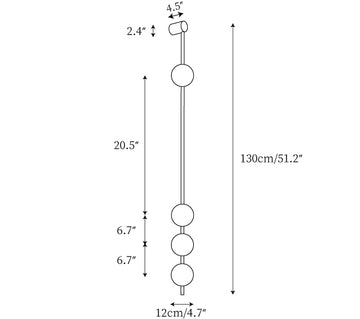 Vertical Balls Wall Lamp — Dimension drawings 2